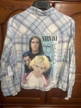 NIRVANA Upcycled Crop Flannel Tee made by me